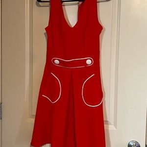Red retro dress